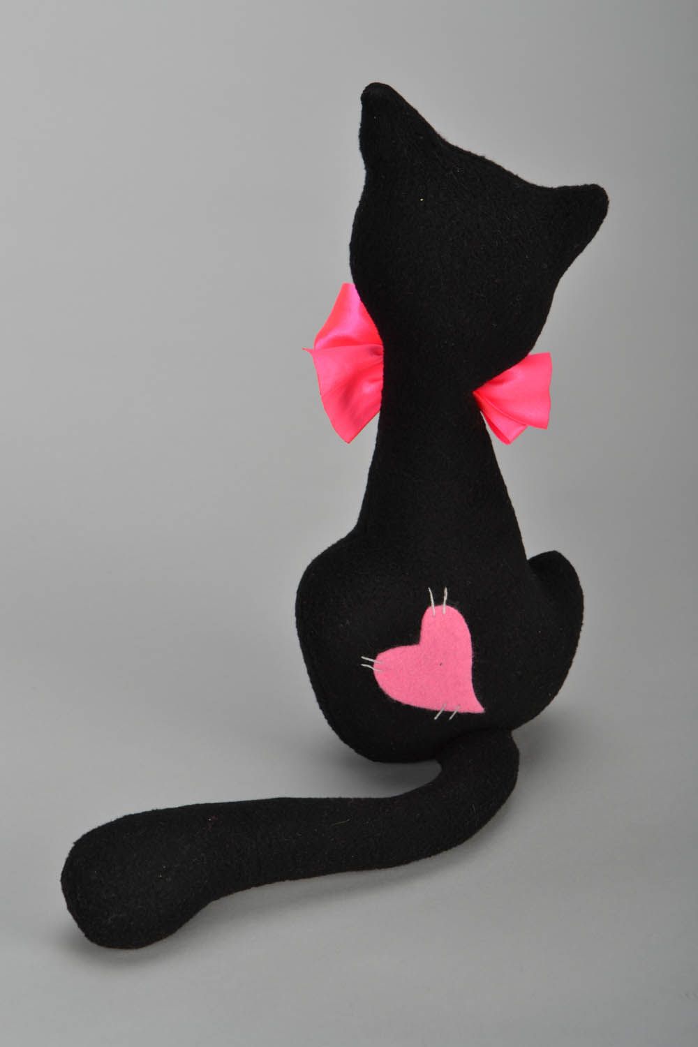 Handmade soft toy in the shape of a cat photo 4
