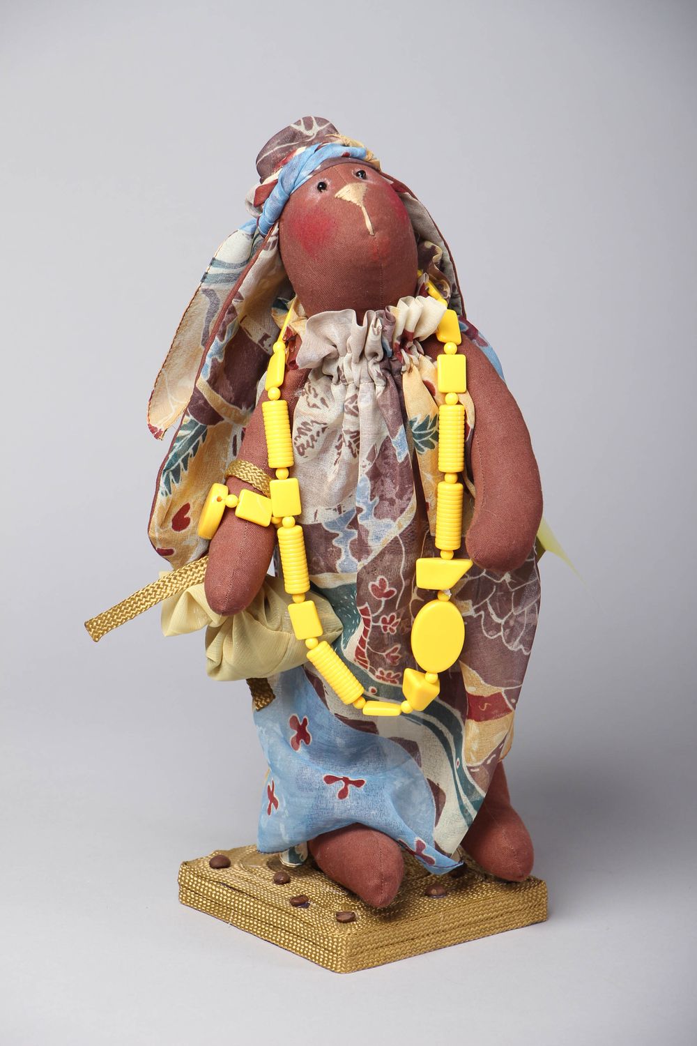 Авторская кукла из ткани ручной работы Зайка африканец фото 1