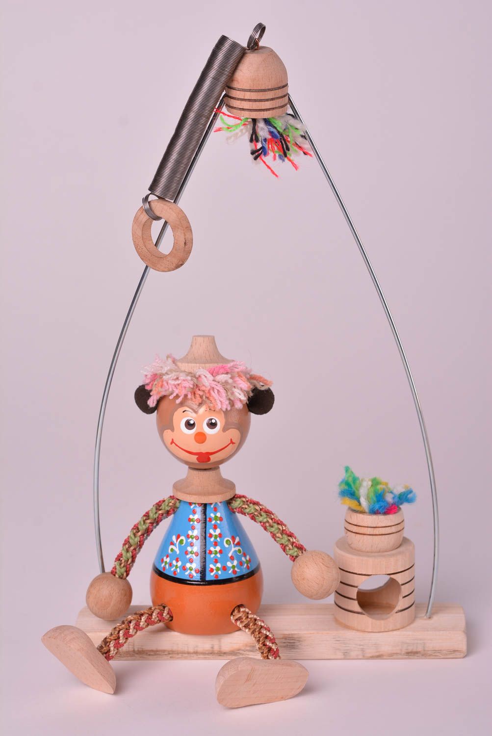 Авторская игрушка ручной работы игрушка из дерева на пружинке необычный подарок фото 1
