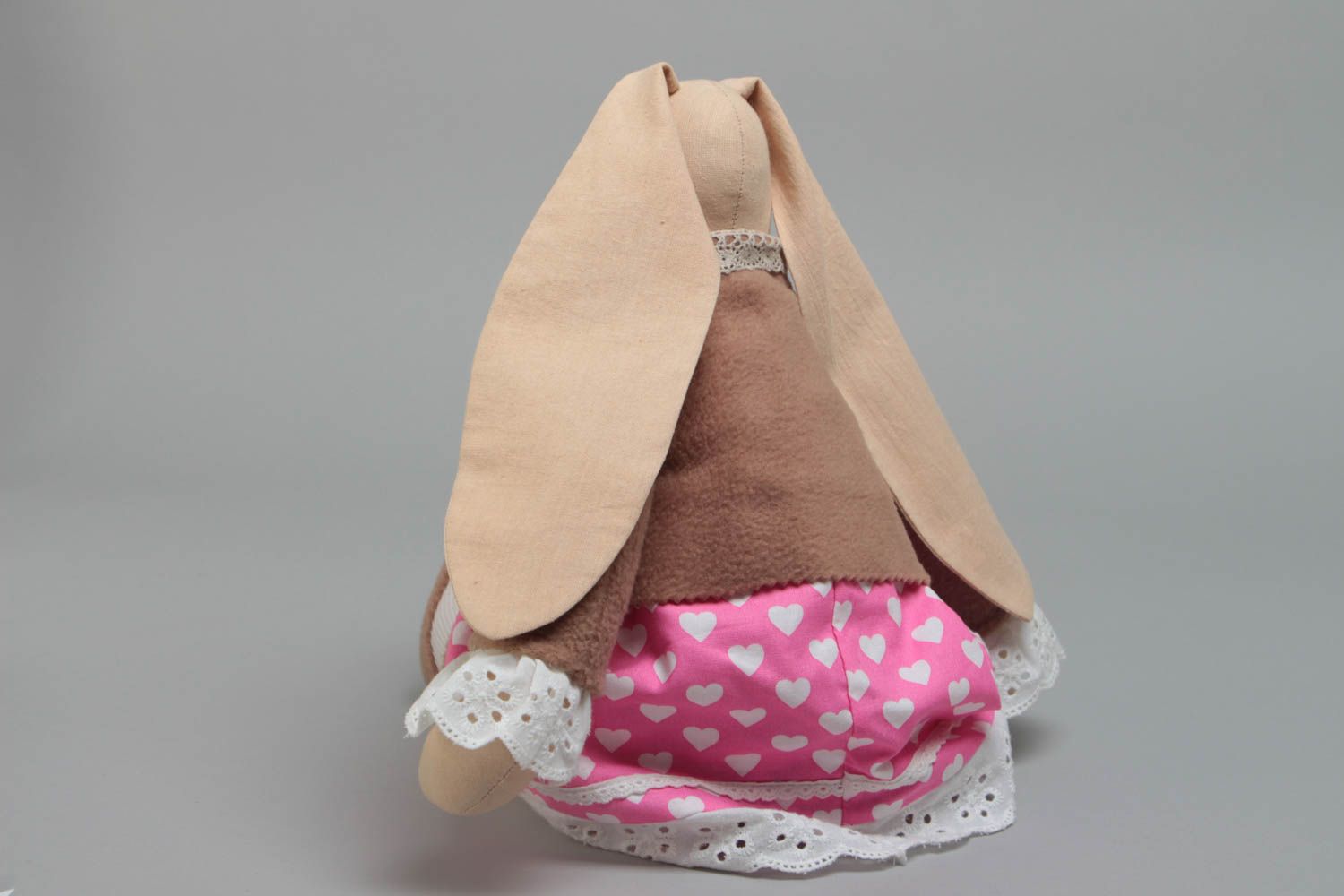 Мягкая игрушка для детей тканевая ручной работы красивая зайка в платье фото 4