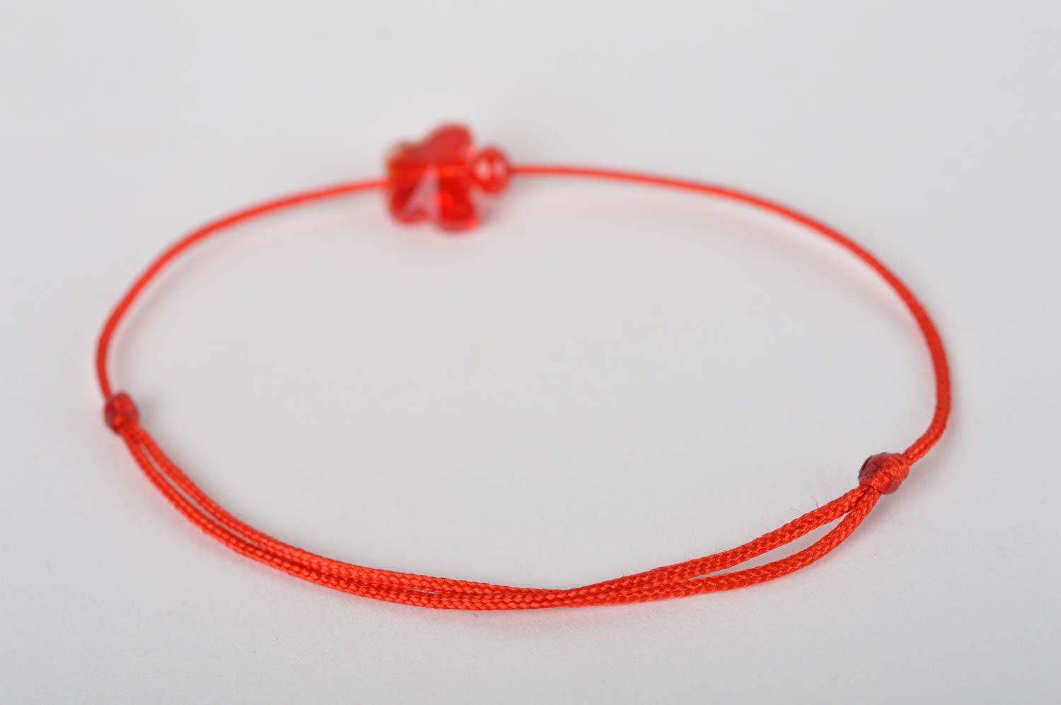 Pulsera artesanal de hilo rojo pulsera con cuentas regalo para mujer Mariposa foto 5