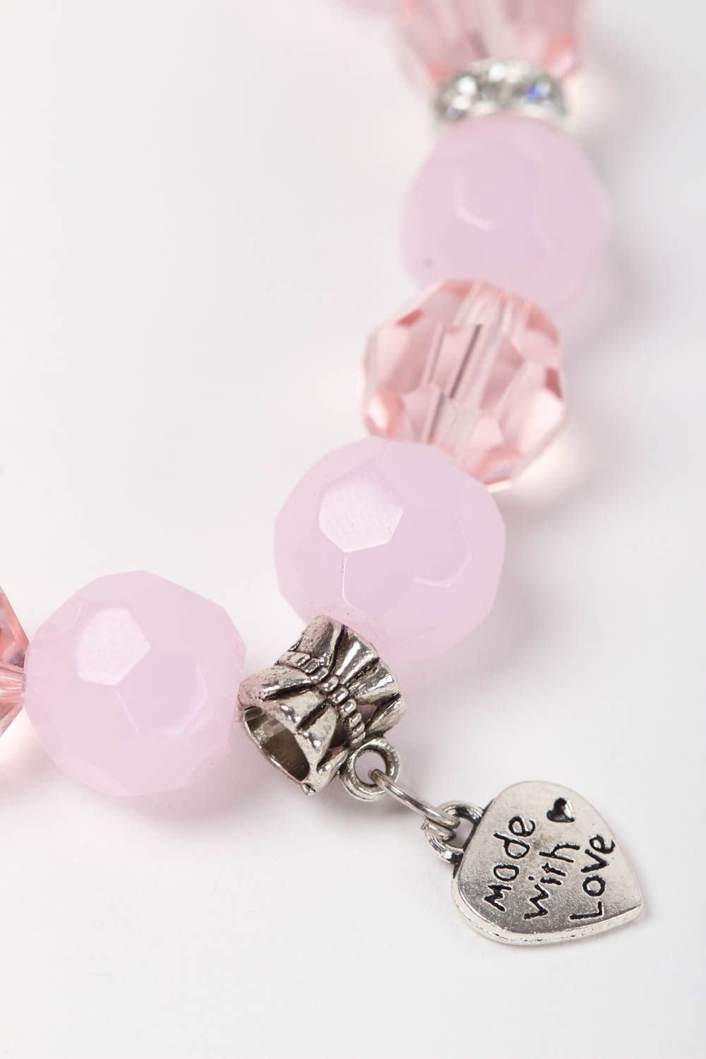 Bracelet en quartz rose Bijou fait main avec cristaux Cadeau pour femme photo 3
