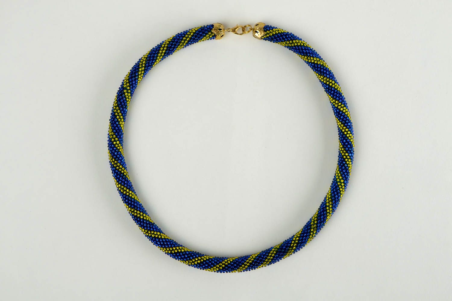 Rocailles Kette handmade Halskette Damen exklusiver Schmuck Damen Collier blau foto 4