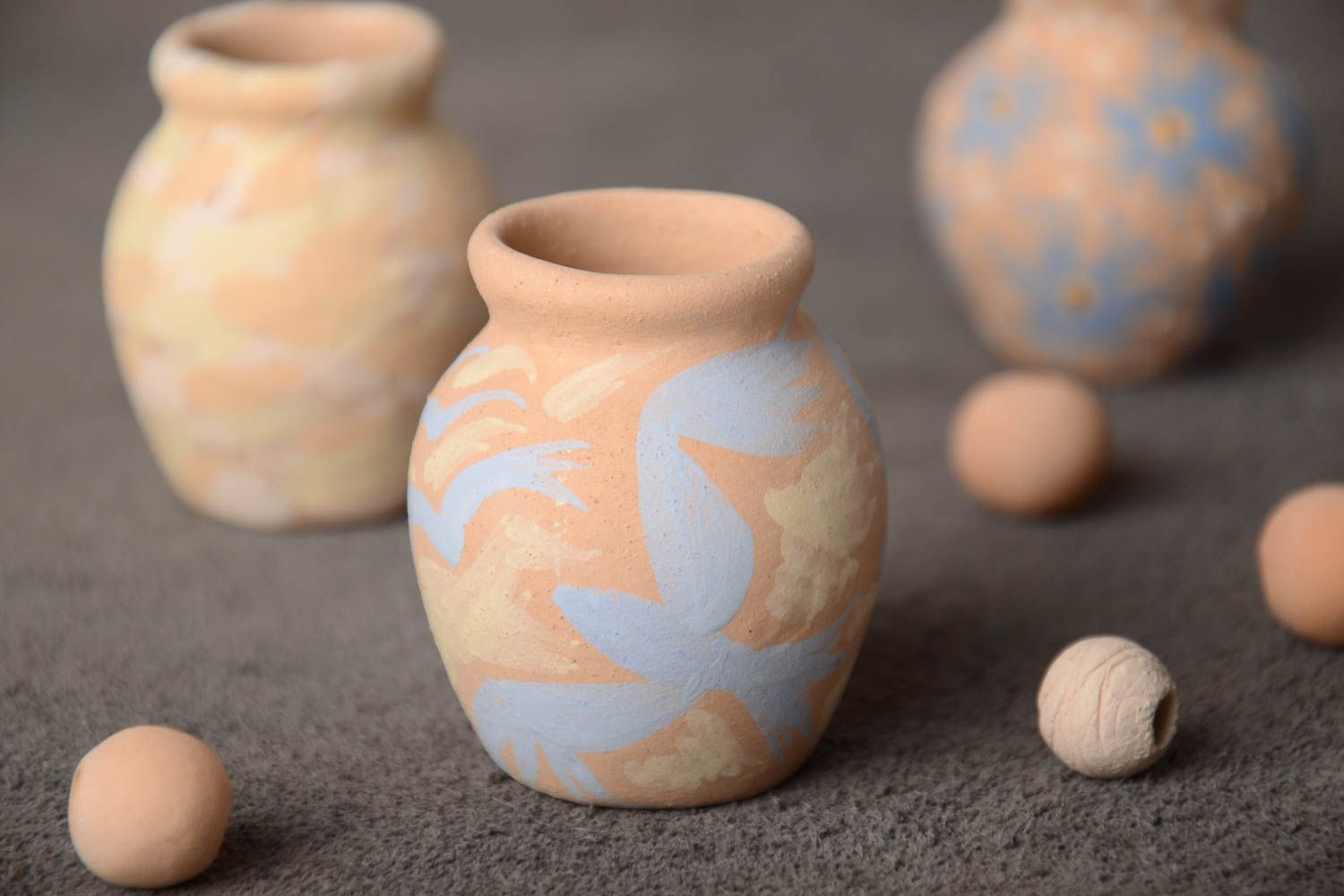 Deko Krug für Interieur aus Keramik mit Pigmenten Bemalung für Haus handmade foto 1