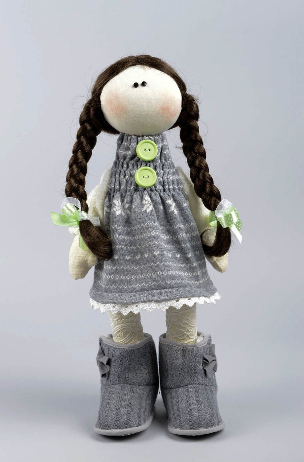 Кукла ручной работы кукла из ткани авторская в платье мягкая кукла красивая фото 1