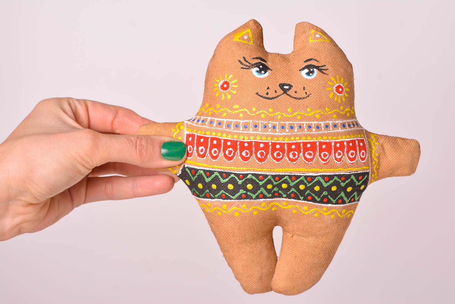 Juguete hecho a mano de tela gato de peluche regalo para niño decoración de casa foto 2