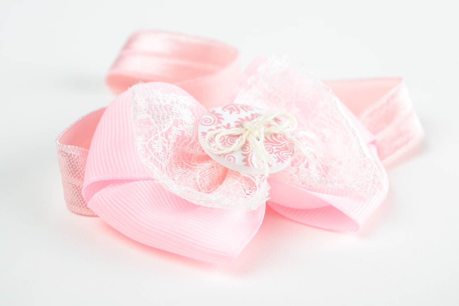 Handmade hair accessories designer pink headband stylish female present photo 3