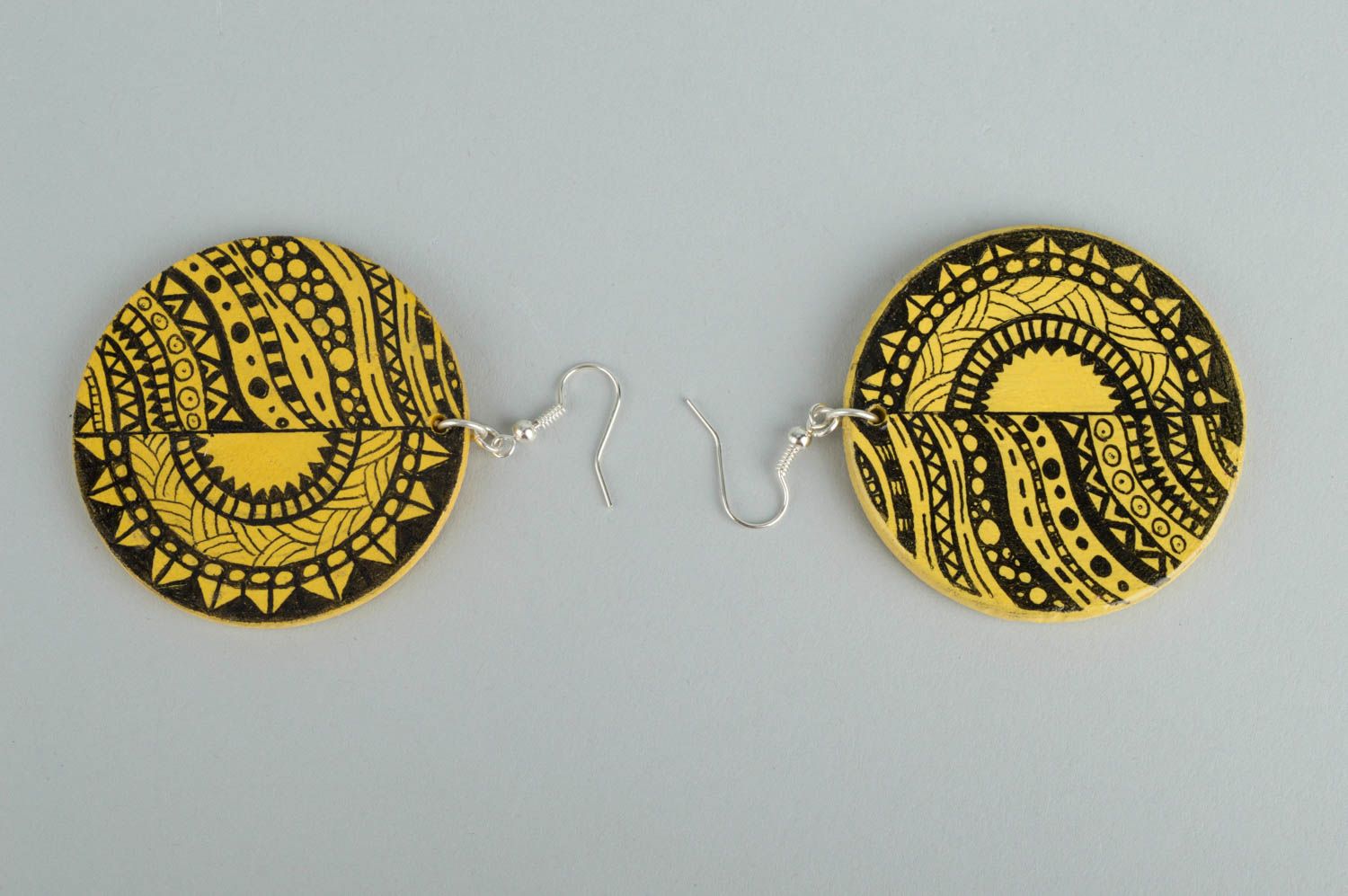 Earrings for girls handmade jewelry wooden earrings designer accessories photo 3