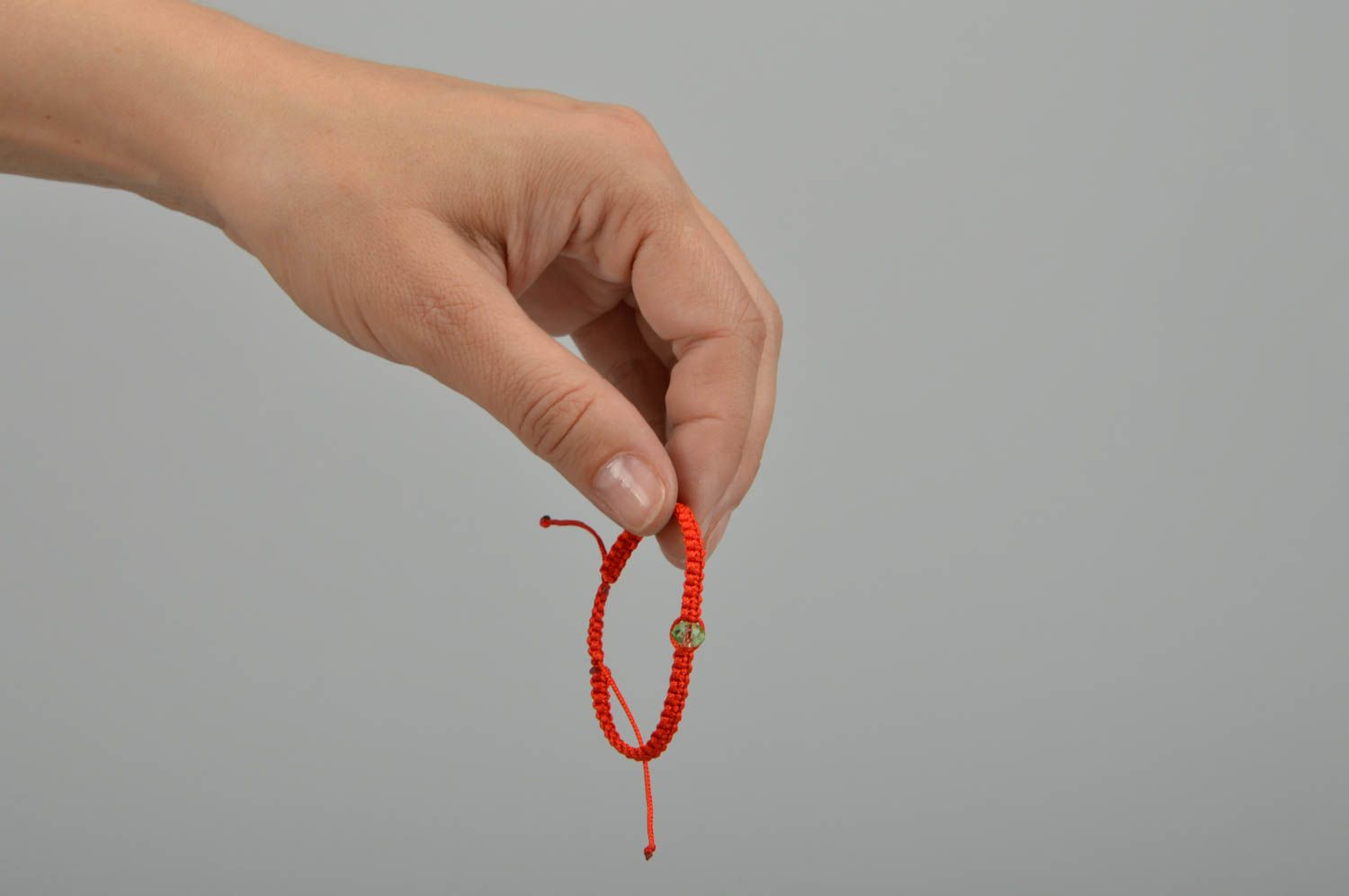 Bracelet tressé fait main rouge en cordon ciré accessoire original mignon photo 2