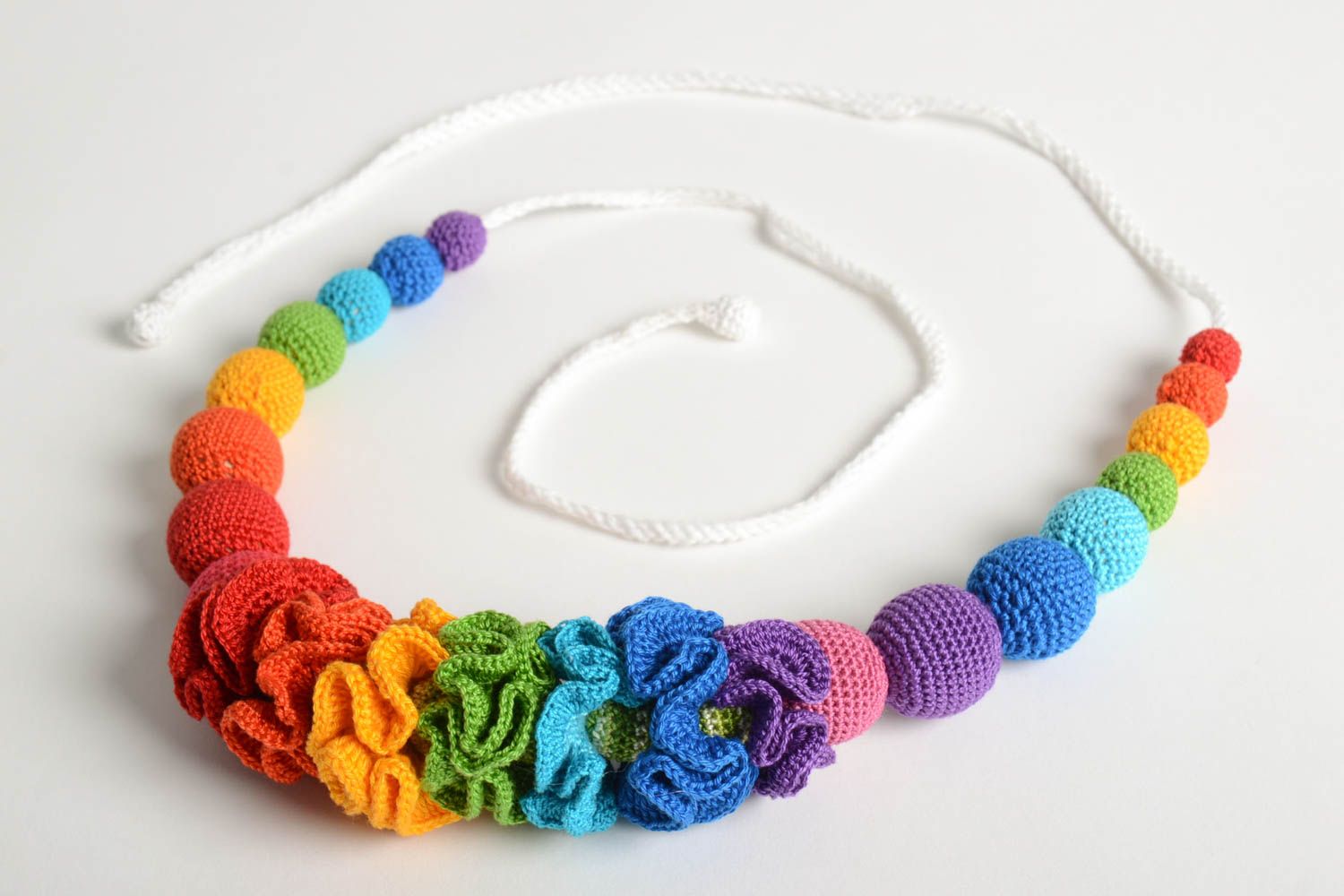 Bright handmade crochet ball necklace babywearing necklace designs gift ideas photo 2
