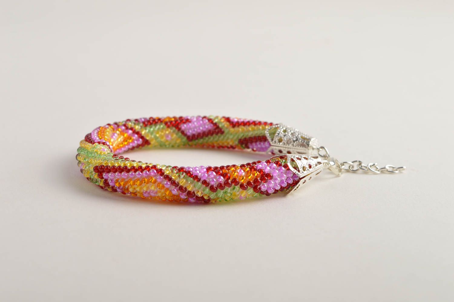 Bracelet fantaisie Bijou fait main multicolore perles de rocaille Cadeau femme photo 4
