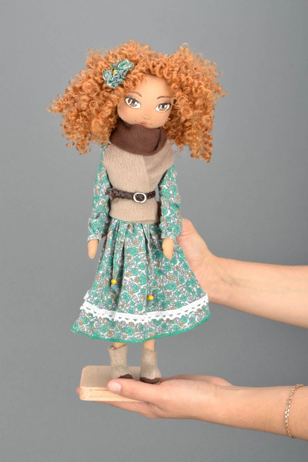 Homemade doll with red hair photo 2