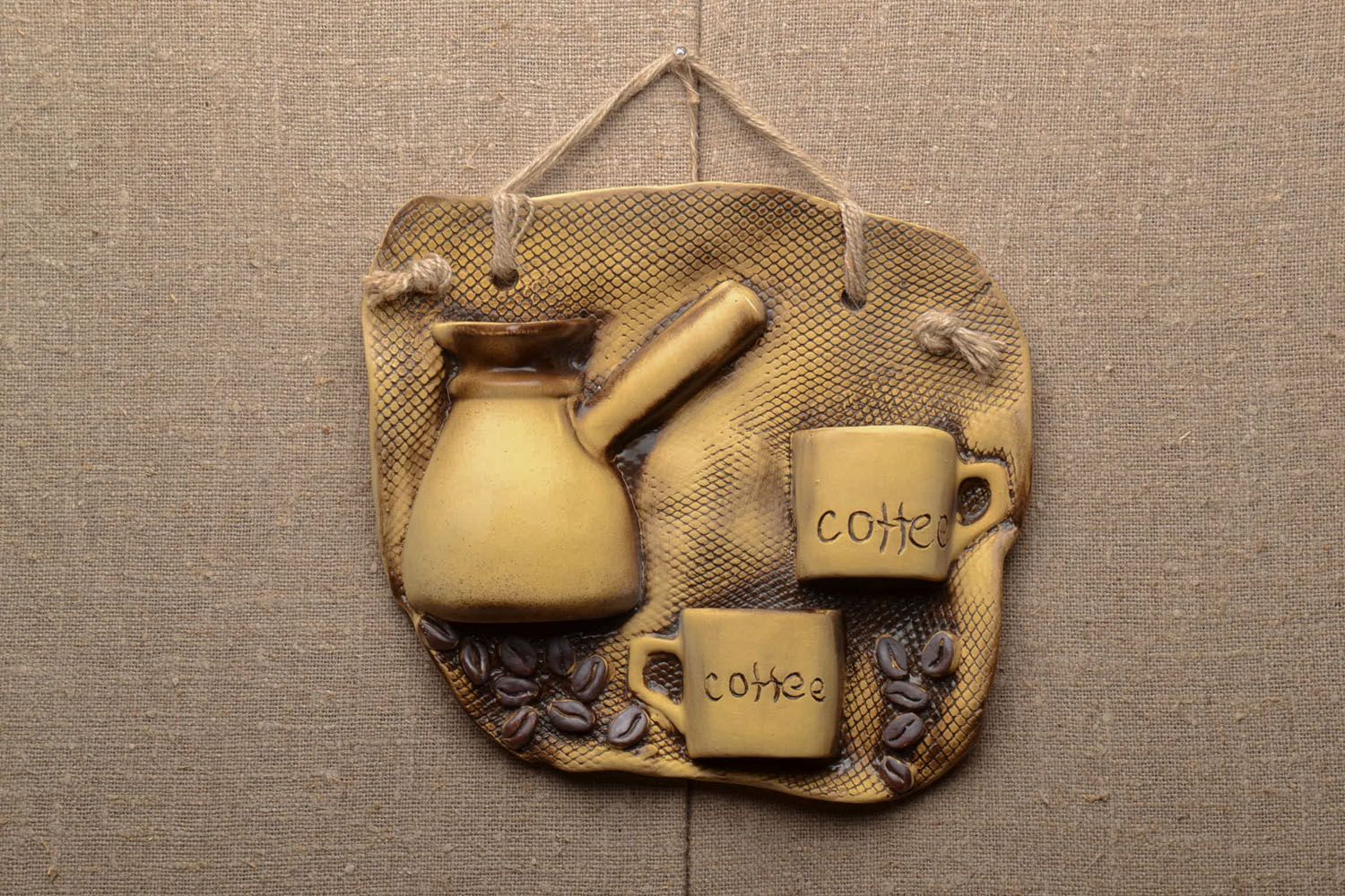 Глиняное панно Кофе фото 1