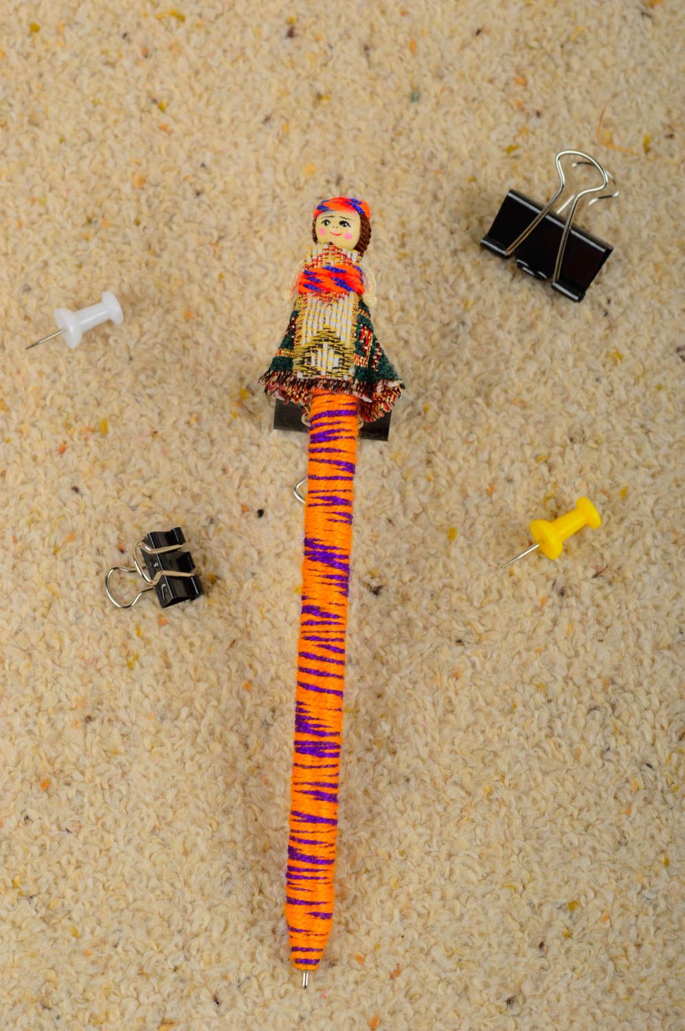 Подарочная ручка ручной работы детская ручка с куклой шариковая ручка стильная фото 2