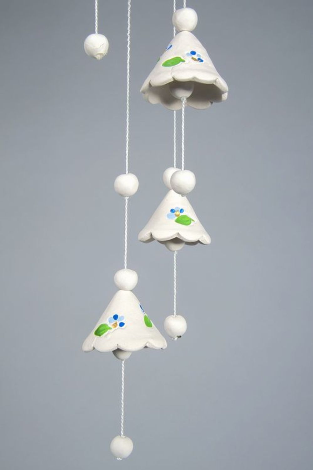 Hanging ceramic bells with pattern photo 3