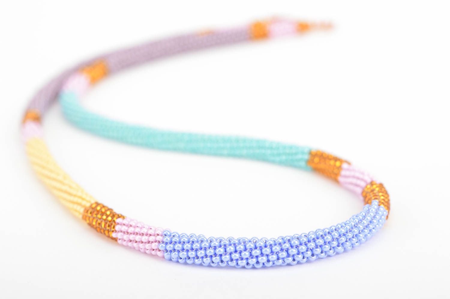 Women's stylish handmade designer beaded cord necklace beautiful jewelry photo 3
