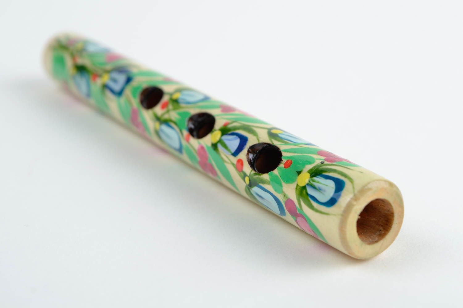 Flûte en bois fait main Instrument de musique peint vif Cadeau ethnique photo 4