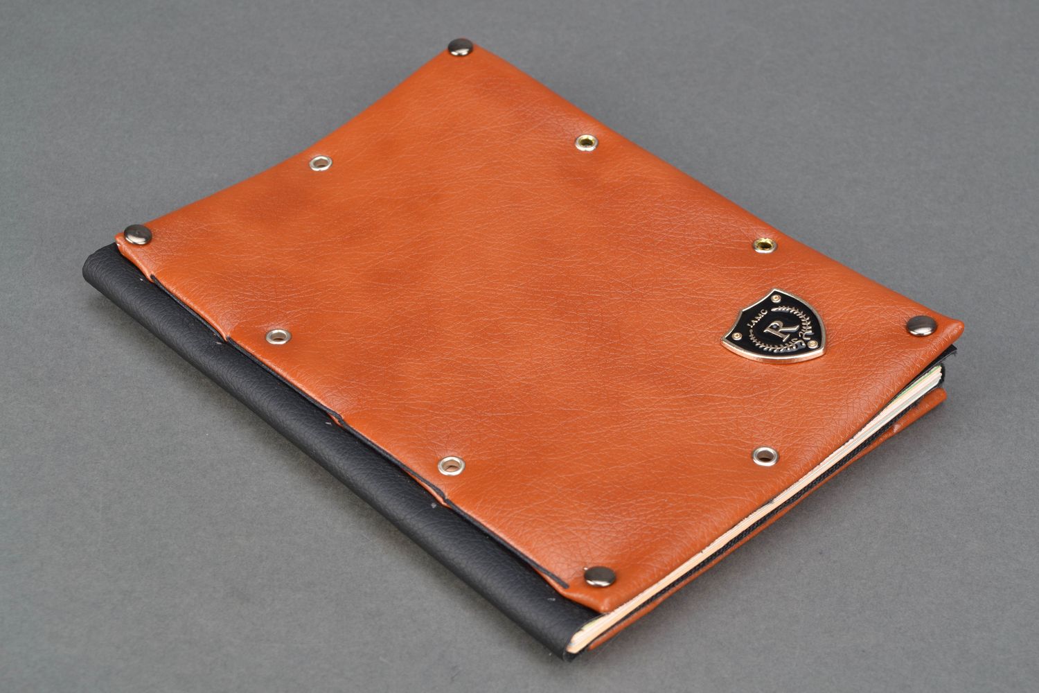 Leather notebook with light brown cover photo 1