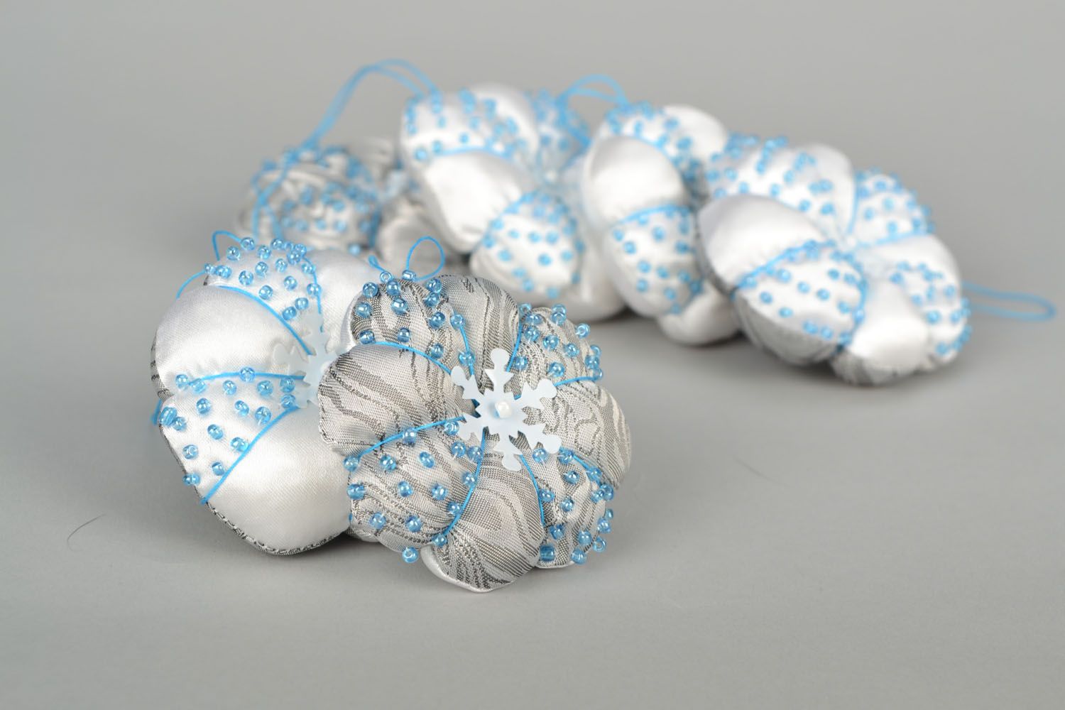 Textile New Year's decorations Snowflakes photo 1