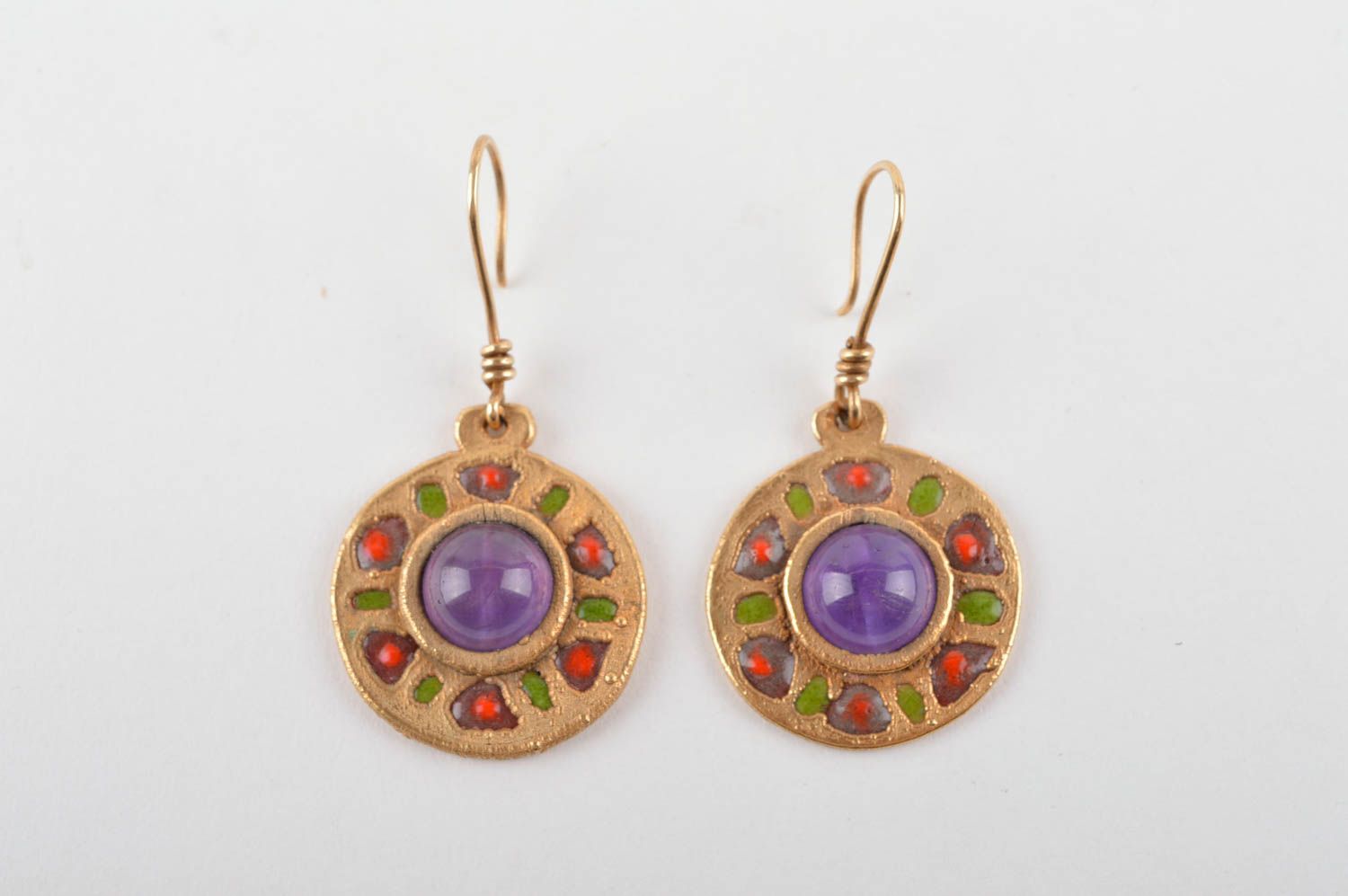 Handmade metal earrings gemstone earrings for girls cool jewelry gifts for her photo 3