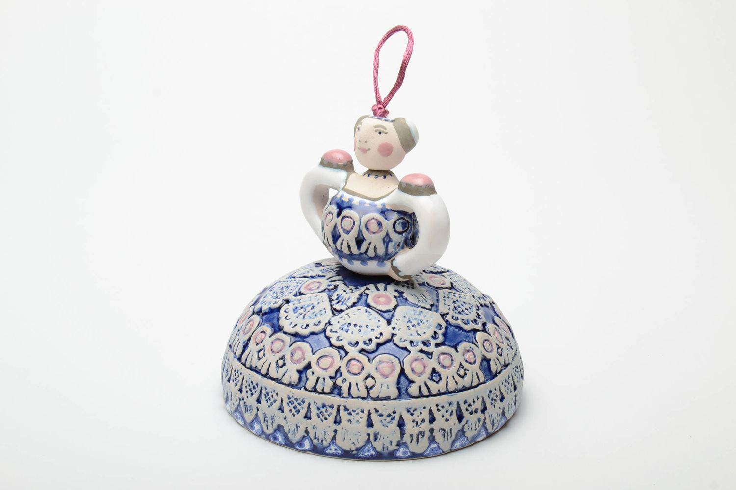 Painted ceramic bell Lady photo 2