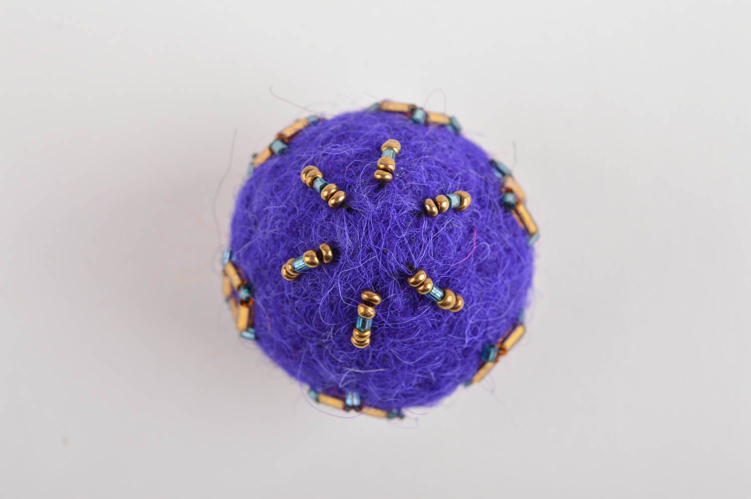 Oeuf décoratif fait main Déco maison violet en laine feutrée Petit cadeau photo 3