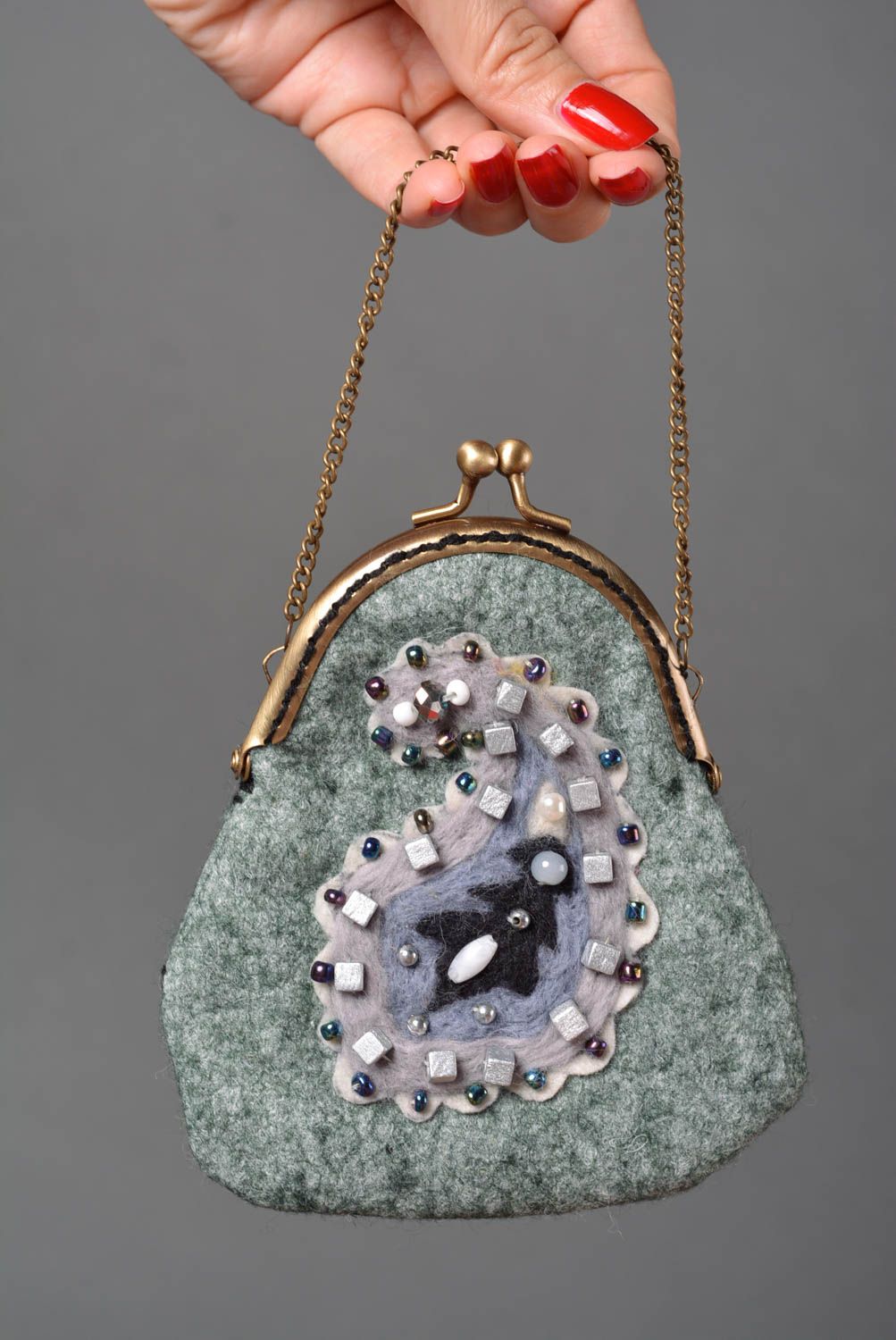 Designer purse handmade woolen wallet for women stylish handbag small purse photo 2