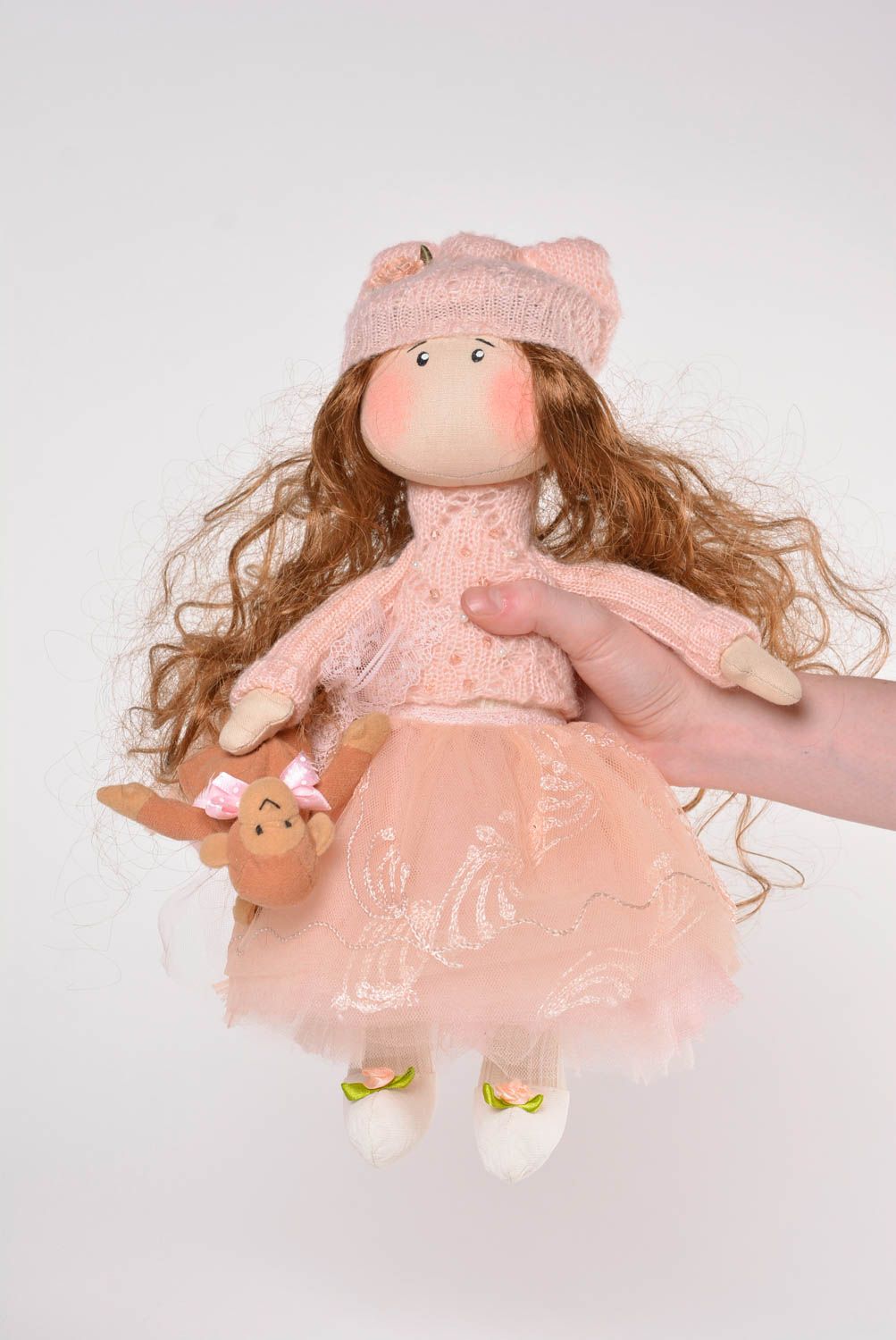 Кукла ручной работы кукла из ткани красивая мягкая кукла для детей и дома фото 2