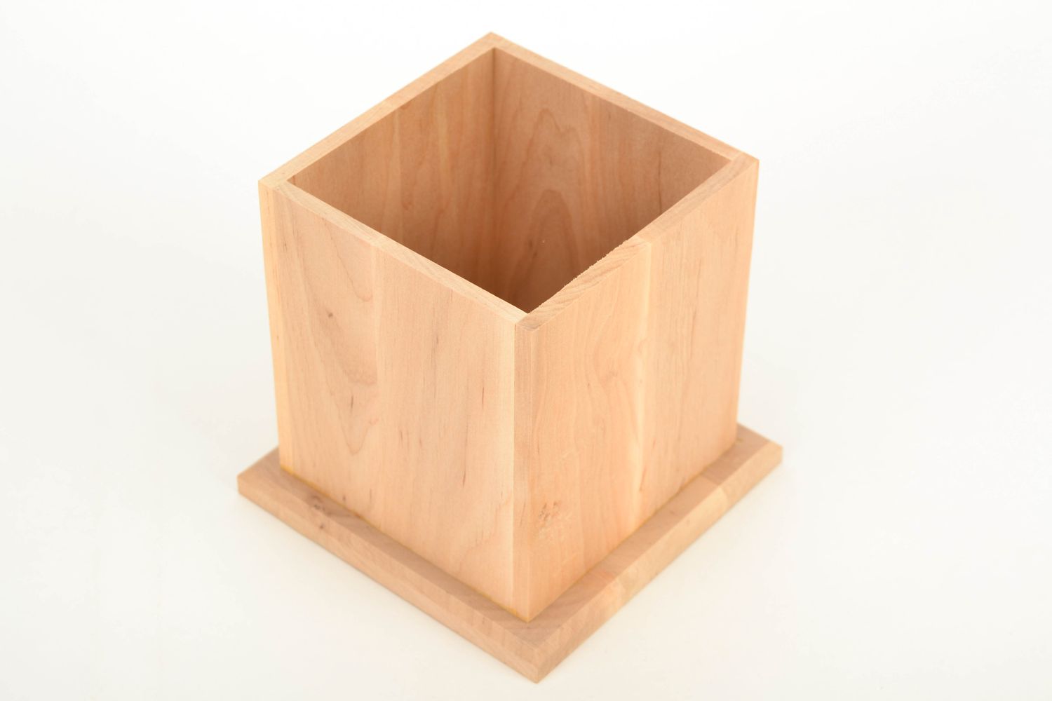 Pot pour fournitures de bureau en bois original photo 1
