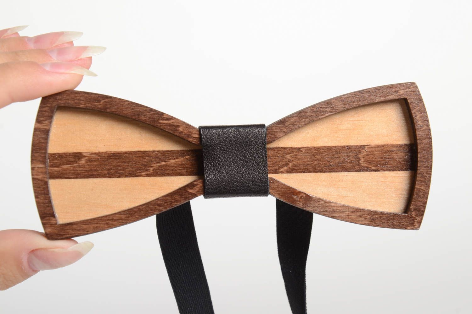 Handmade wood bow tie wooden tie wooden bow designer accessories for men photo 3