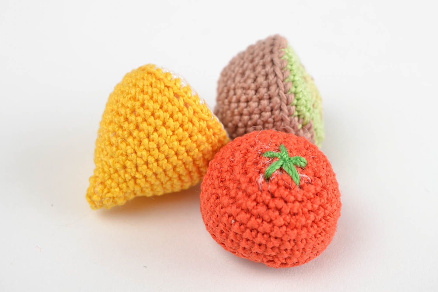 Фрукты крючком хэнд мэйд игрушки-фрукты мягкие игрушки лимон апельсин киви фото 4