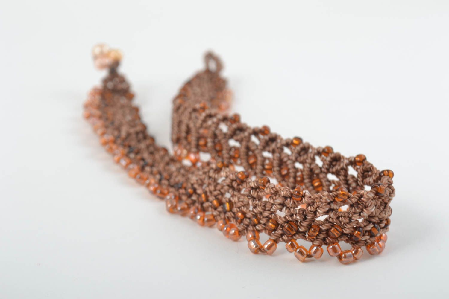 Macrame necklace handmade beaded accessory designer necklace braided jewelry photo 2