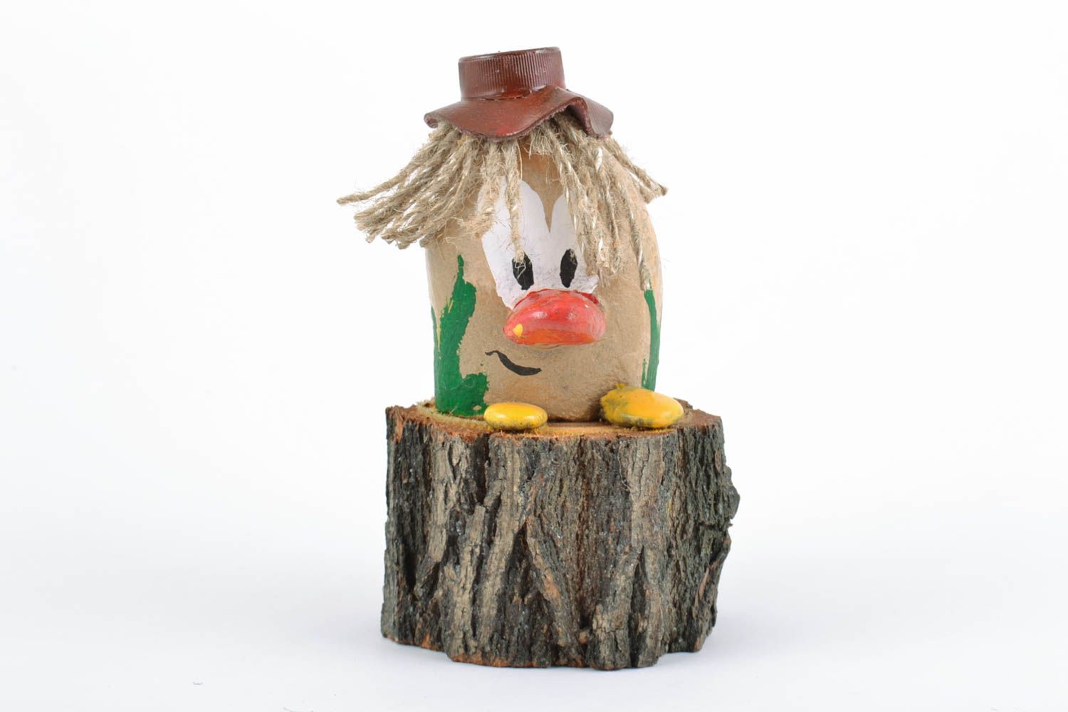 Kleine handmade Deko Figur aus Holz und Stein für Kinder Waldschrat	 foto 2