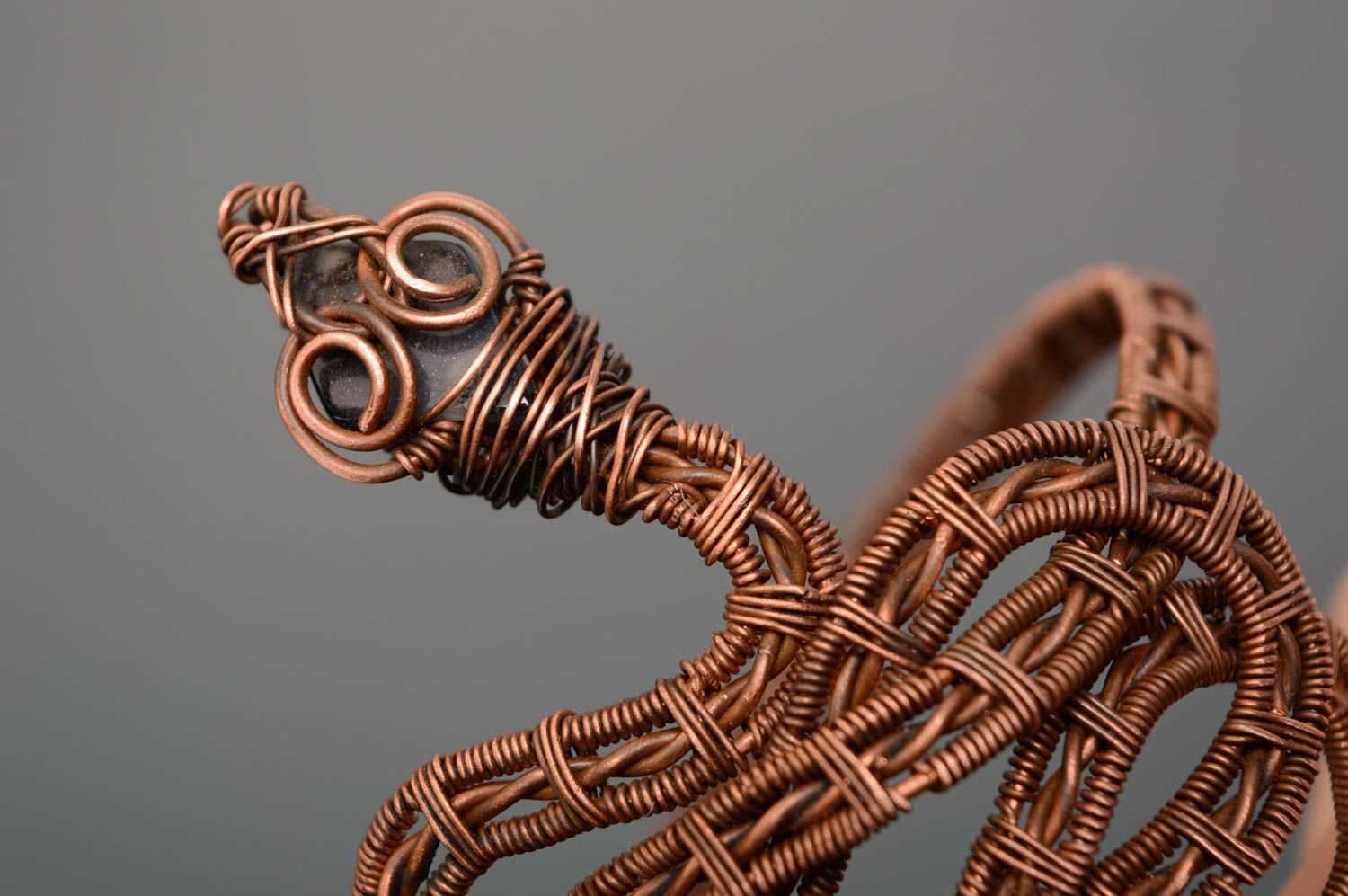 Massive copper bracelet Snake photo 4