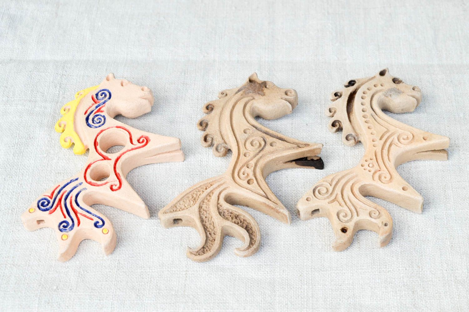 Глиняные сувениры ручной работы глиняные игрушки оригинальные подарки набор 3 шт фото 4
