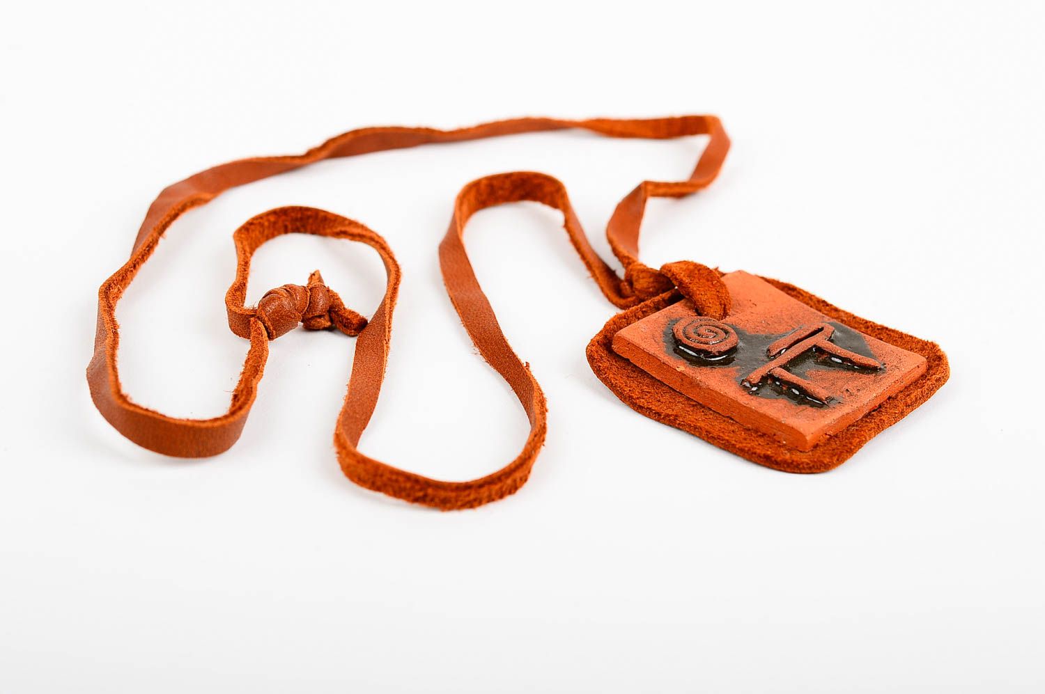 Orange Ton Modeschmuck Anhänger handmade Designer Schmuck Accessoire für Frauen foto 3
