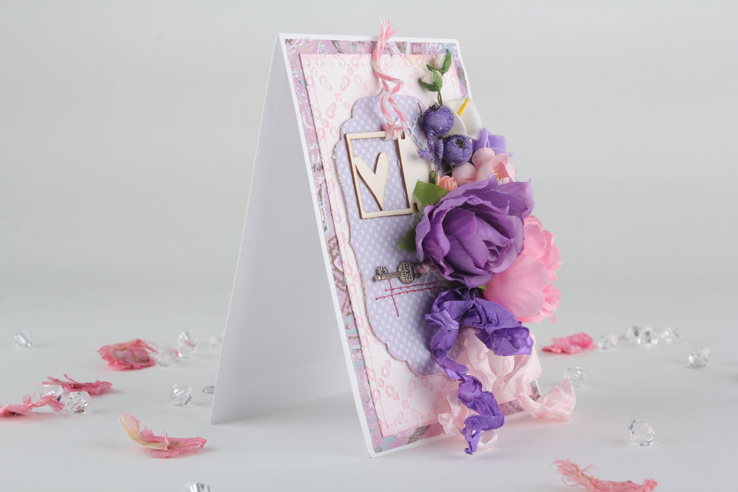 Cartão de felicitações com flores  foto 5