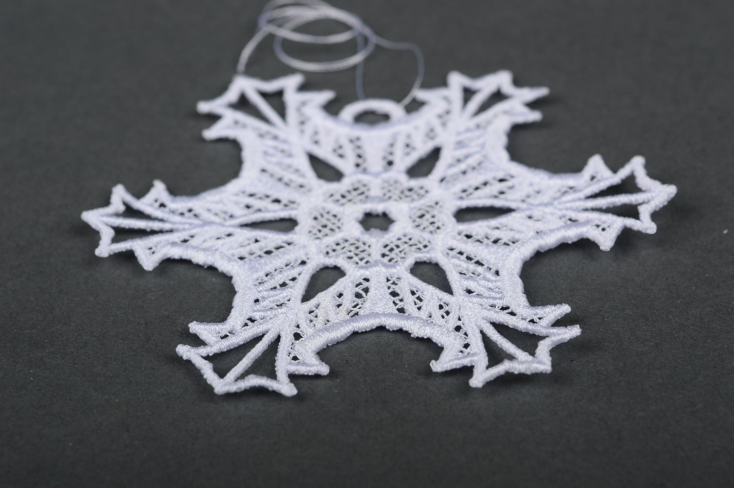 Игрушка на елку handmade декор для дома новогоднее украшение ажурная снежинка фото 3