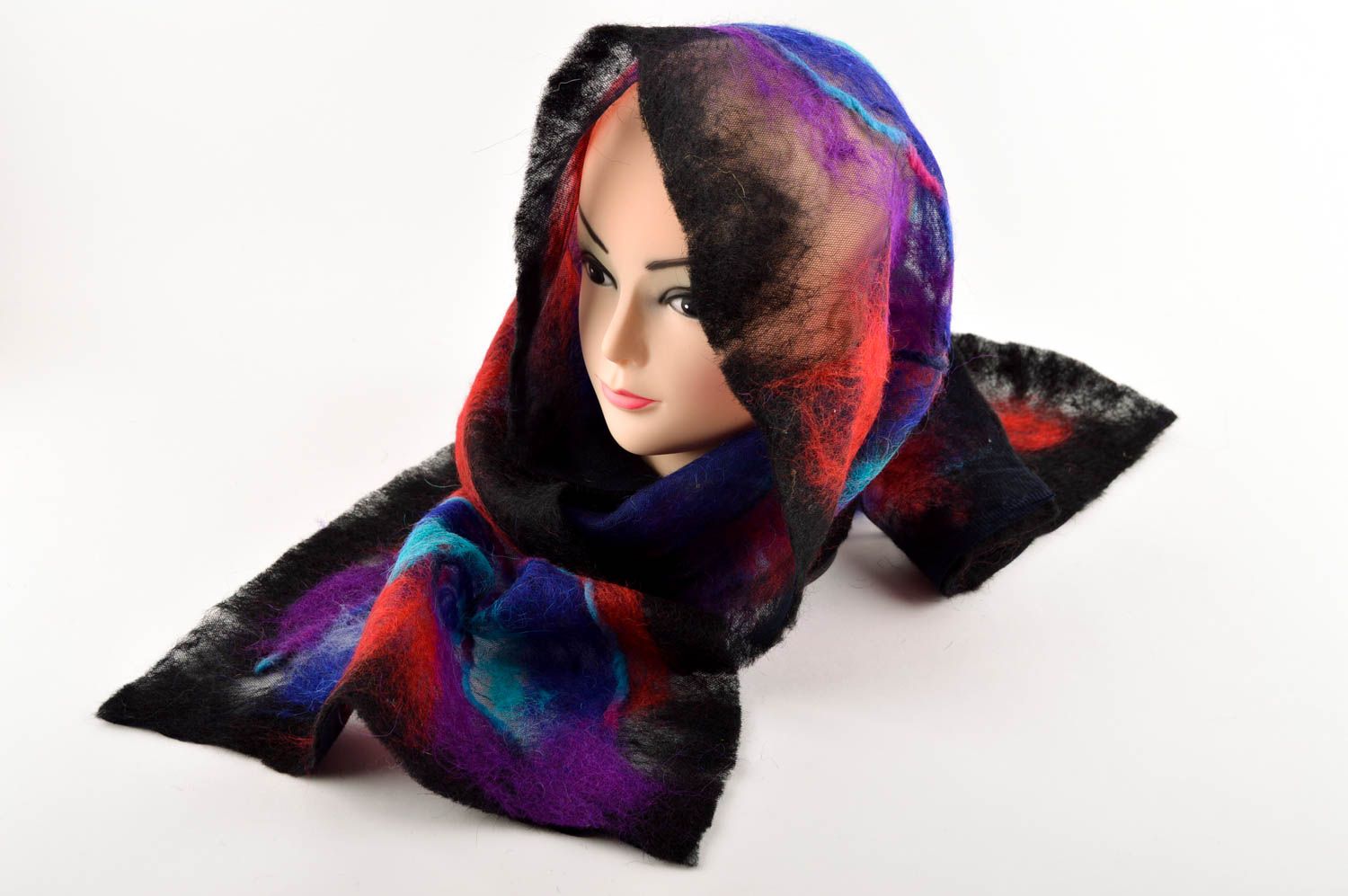 Greller Damen Schal Handarbeit toll Schal aus Wolle modisches Accessoire bunt foto 1