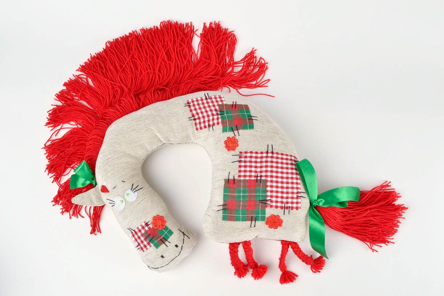 Игрушка-подушка ручной работы детская игрушка Лошадка красная игрушка для детей фото 1