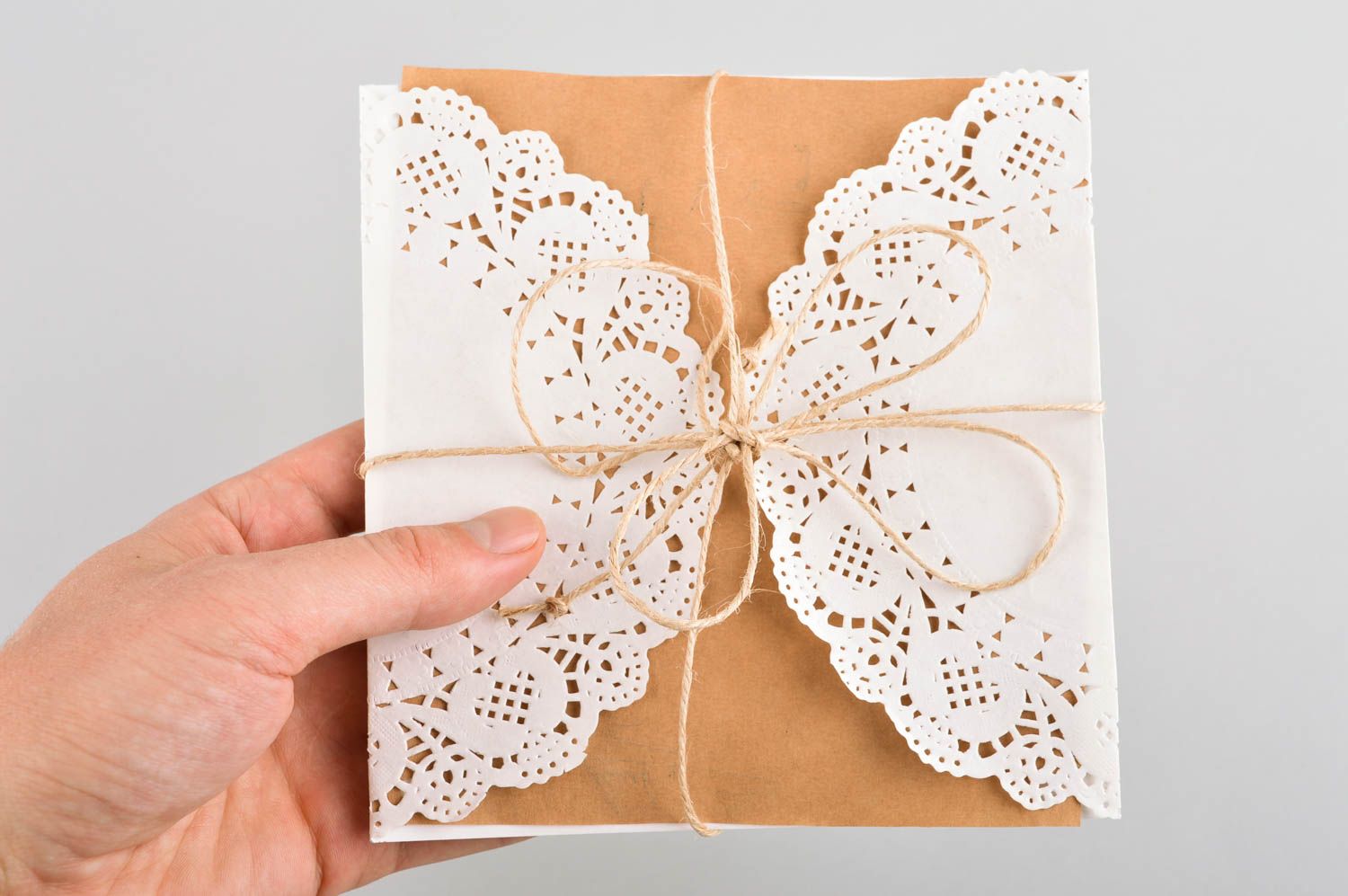 Papier Verpackung handmade Briefumschlag für Einladung Kuvert quadratisch schön foto 3