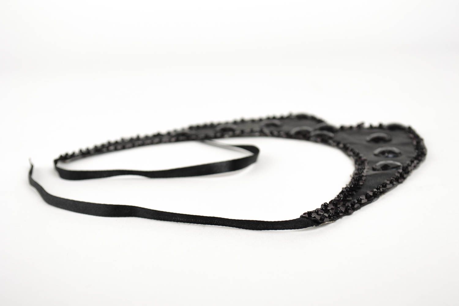 Handmade black cute collar stylish unusual necklace designer collar necklace photo 4