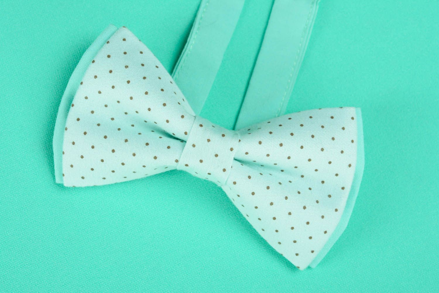 Cotton bow tie Aquamarine photo 3