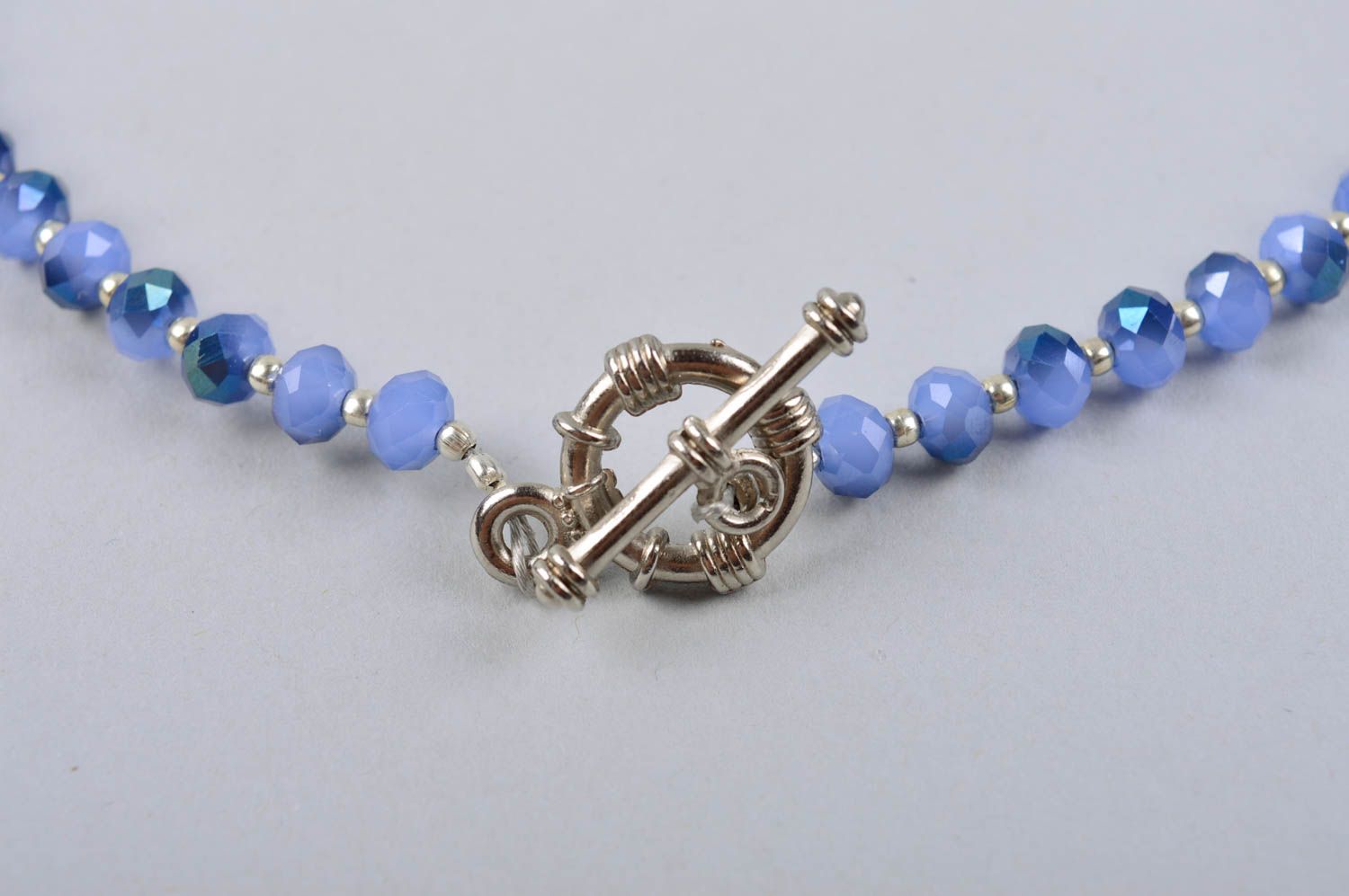 Collier fantaisie Bijou fait main en cristaux bleus Accessoire pour femme photo 5