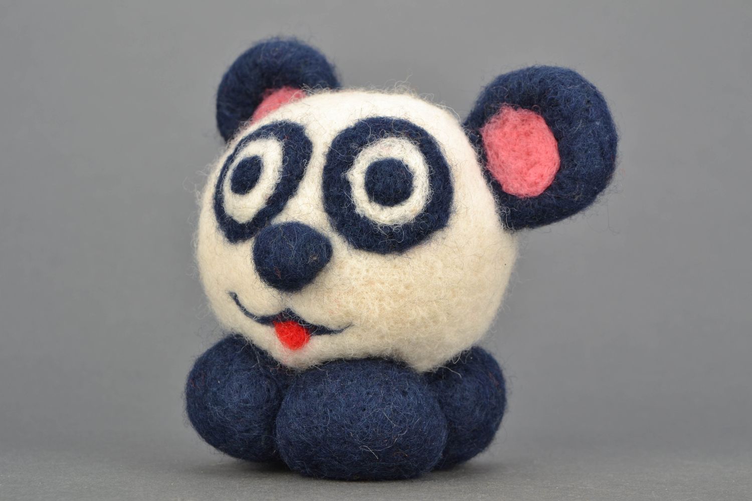 Toy felted of natural wool Panda photo 1