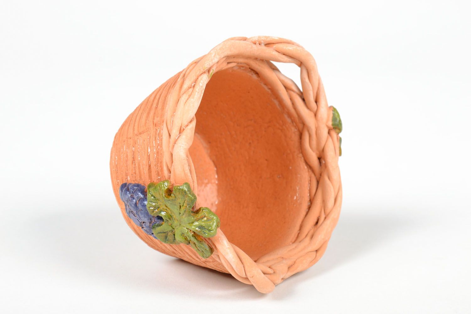 Cuenco de cerámica en forma de cesta foto 4