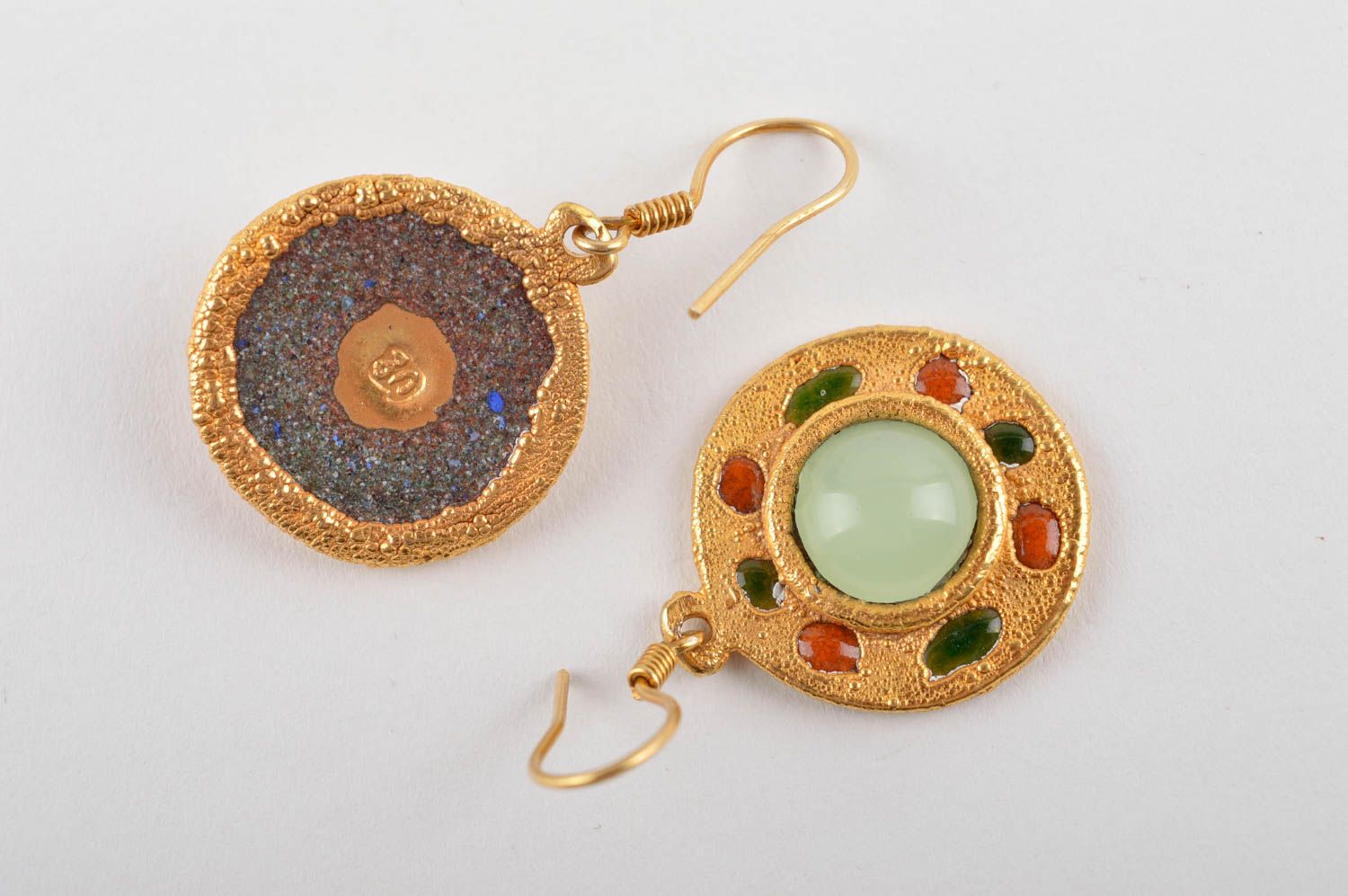 Unusual handmade gemstone earrings copper earrings metal earrings fashion trends photo 5