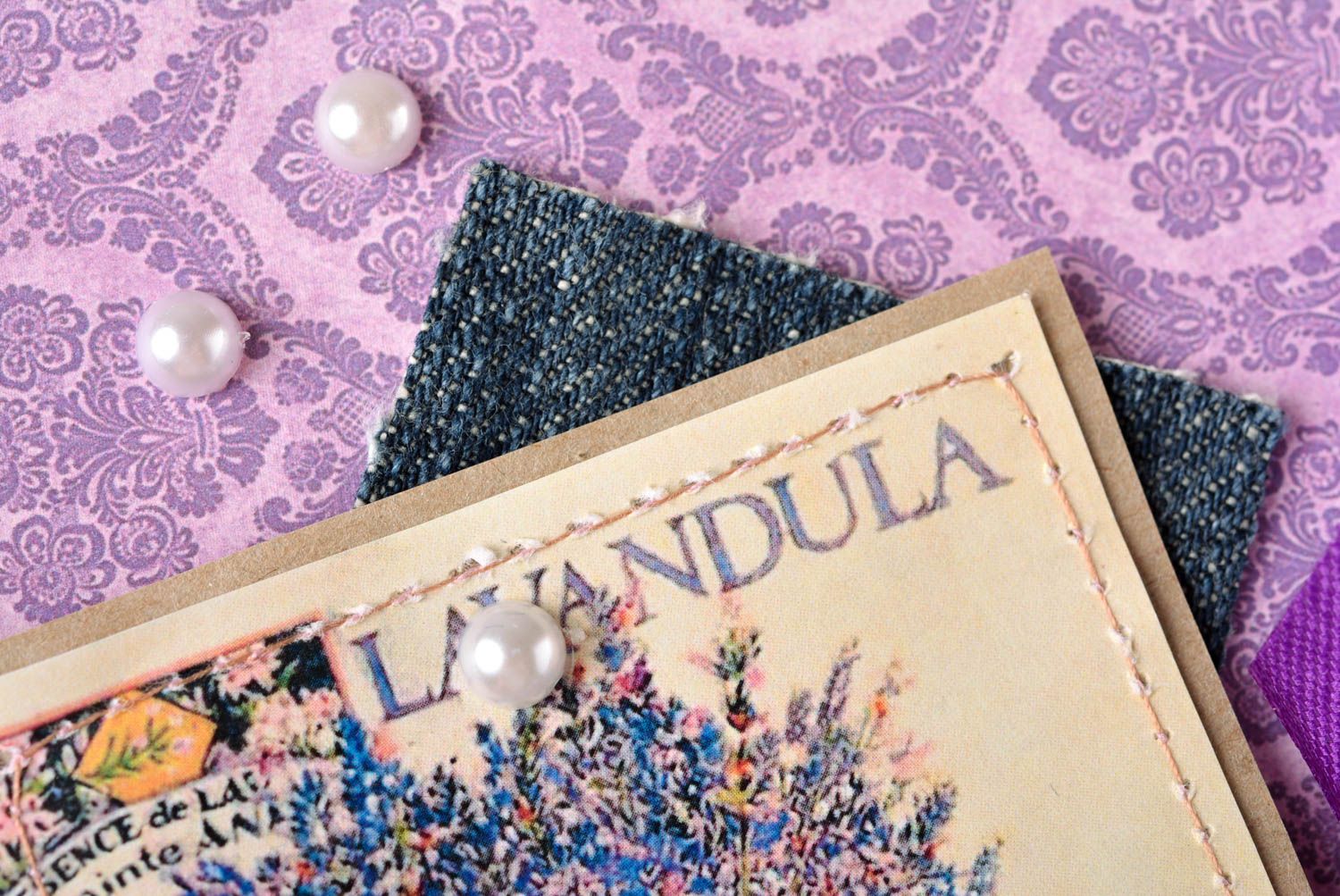 Handmade Scrapbooking Karte ausgefallenes Geschenk schöne Grußkarte violett foto 3