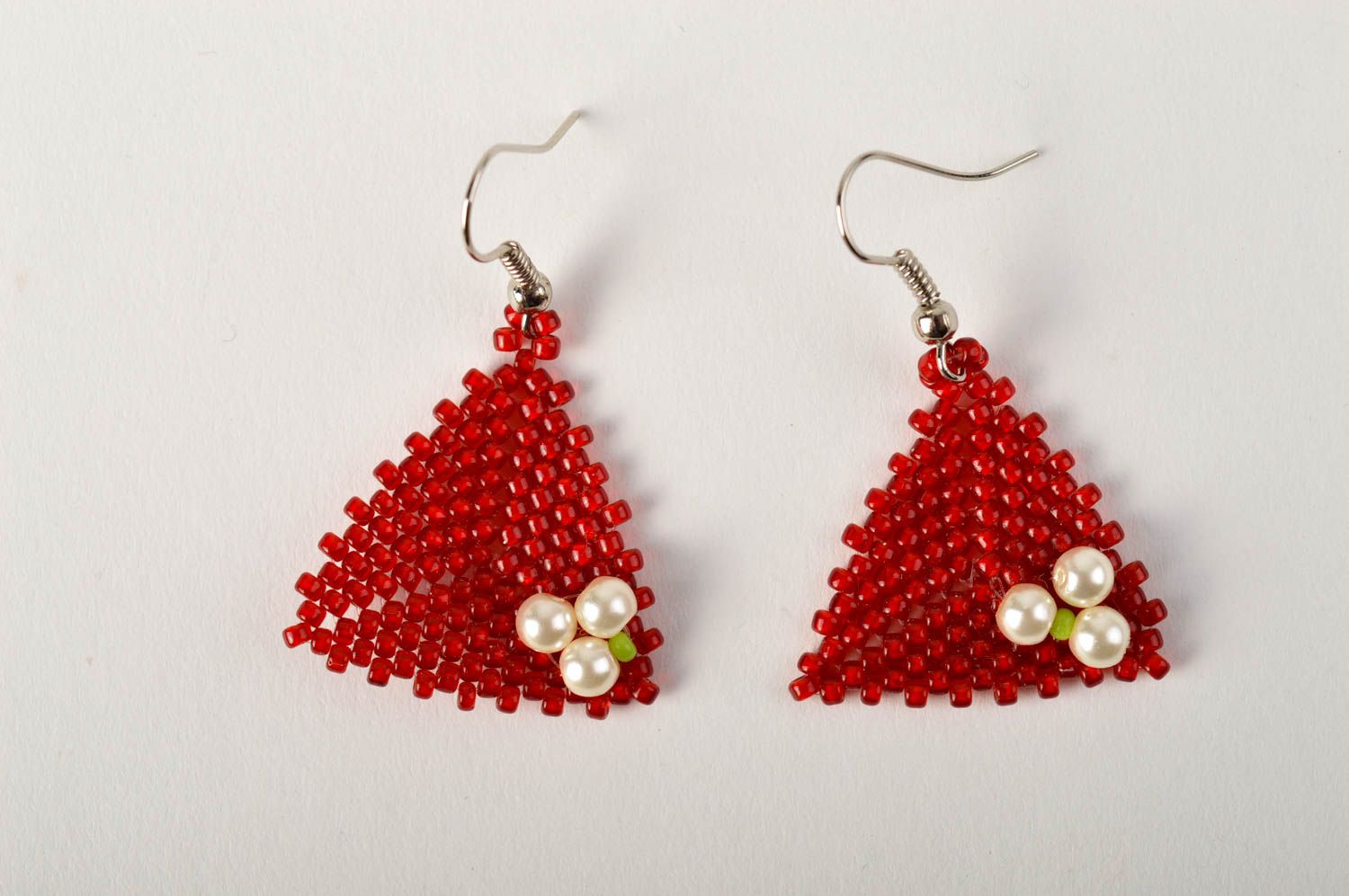 Nice handmade beaded earrings fashion accessories woven dangle earrings photo 4