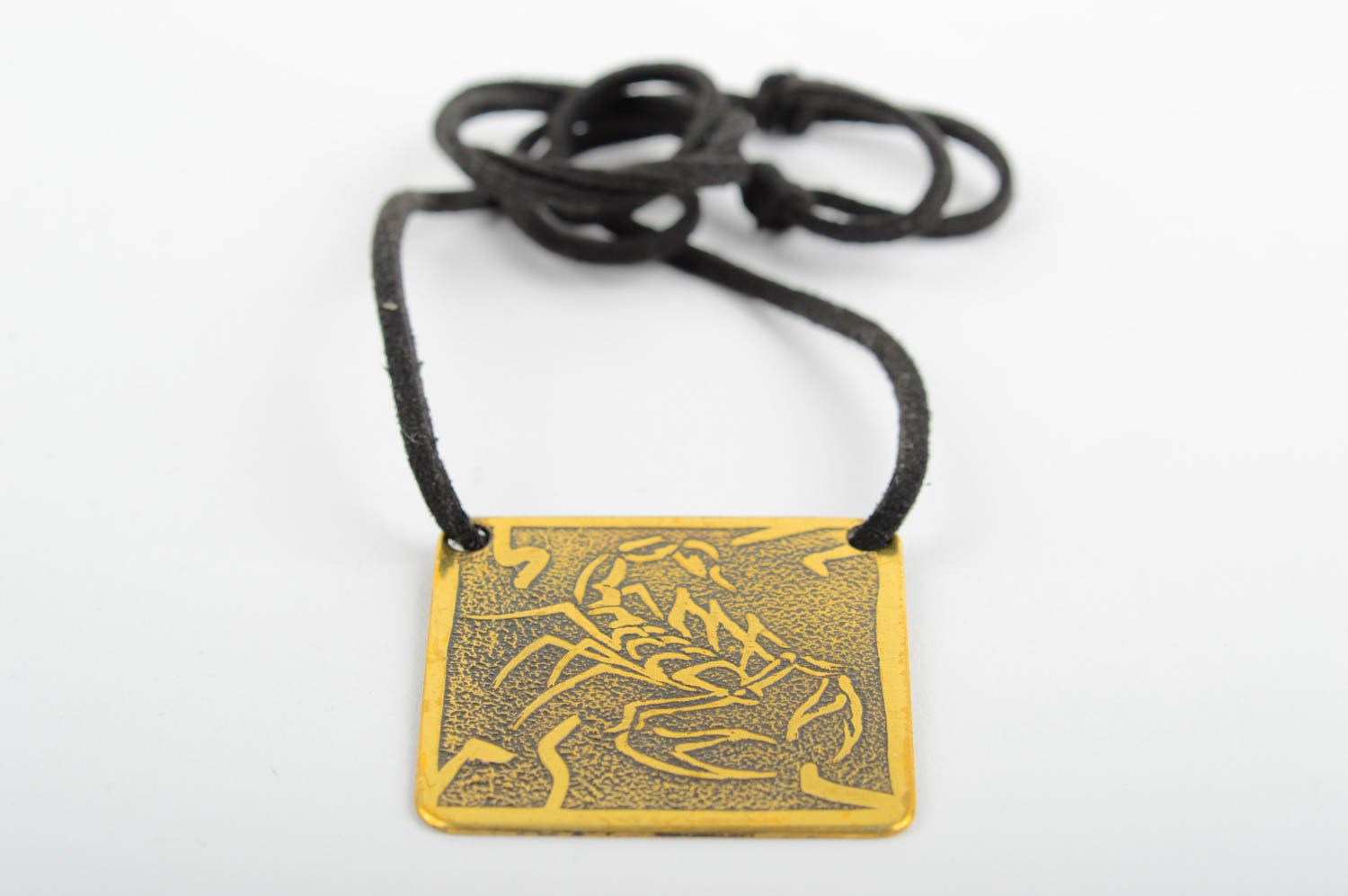 Handmade pendant made of brass designer metal accessory feminine pendant photo 3